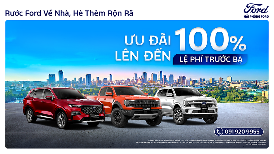 Chương Trình Khuyến Mãi Tháng 7/2025: Rước Ford Về Nhà - Hè Thêm Rộn Rã