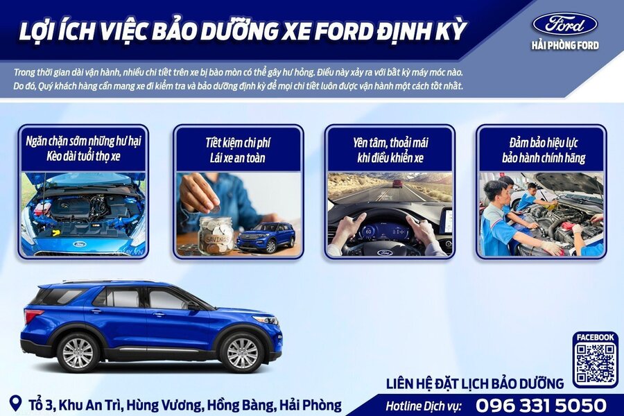 LỢI ÍCH VIỆC BẢO DƯỠNG XE FORD ĐỊNH KỲ