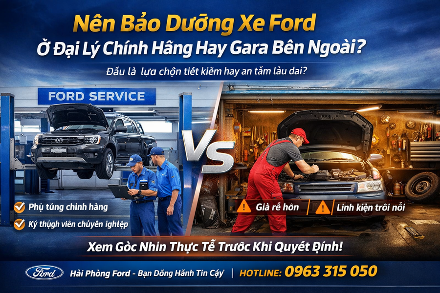 Nên Bảo Dưỡng Xe Ford Ở Đại Lý Chính Hãng Hay Gara Bên Ngoài?