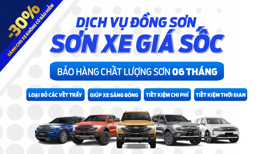 Sơn Xe Giá Sốc – Giảm 30% Dịch Vụ Đồng Sơn Chính Hãng Ford Tại Hải Phòng Ford