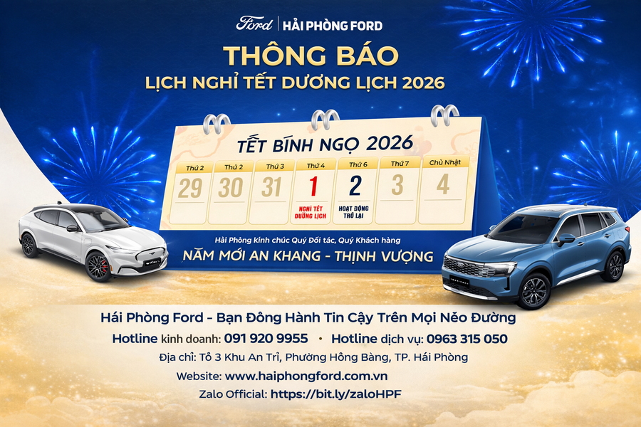 Thông Báo Lịch Nghỉ Tết Dương Lịch 2026 – Hải Phòng Ford