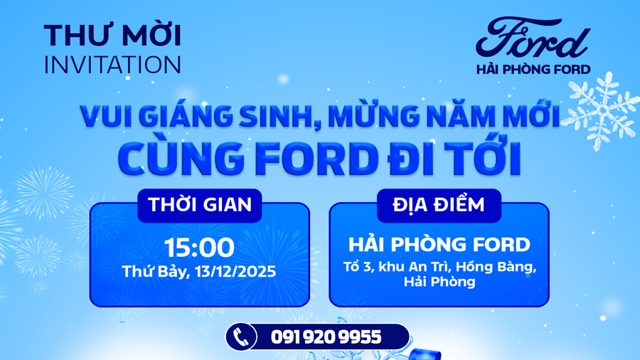 Thư Mời Tham Dự Sự Kiện Vui Giáng Sinh mừng Năm Mới - Cùng Ford Đi Tới